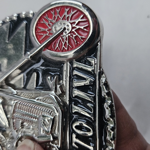 Unisex "Live To Ride - Ride To Live" Skelton Riding Motorcycle Belt Buckle - Picture 3 of 6